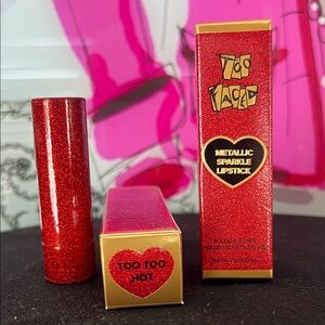 Too Faced Metallic Sparkle Lipstick in Glittering Red